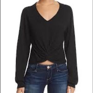 Bloomingdale’s Aqua Twist Front Sweater